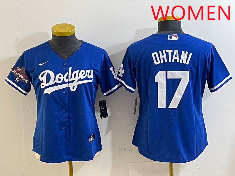 Women Los Angeles Dodgers #17 Ohtani Blue Game 2025 Nike MLB Jersey style 3181->women mlb jersey->Women Jersey